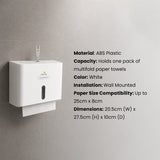 Dolphy Secure Lock Durable ABS Hand Paper Towel Dispenser - White