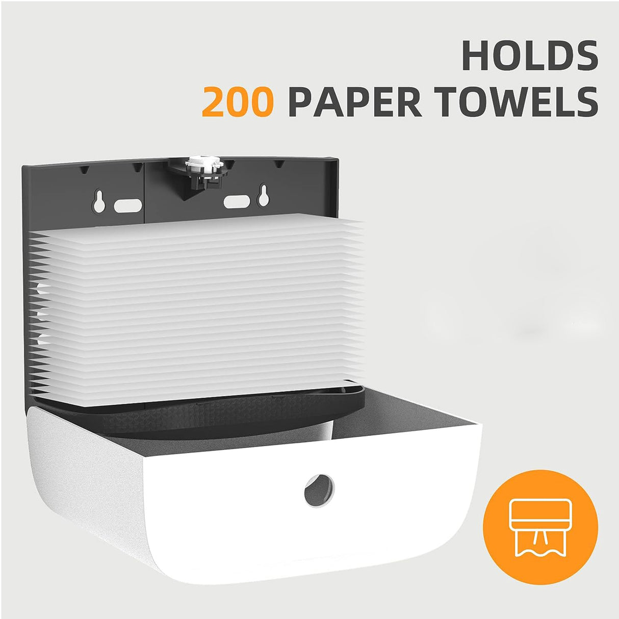 Dolphy Secure Lock ABS Hand Paper Towel Dispenser – White, Wall Mounted for M-Fold & Z-Fold Towels
