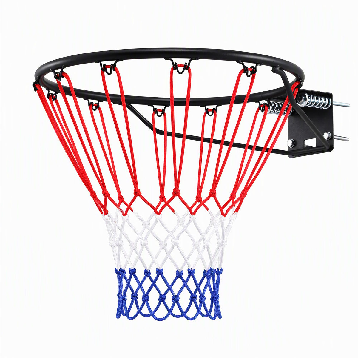 Everfit Basketball Hoop Ring 45cm Wall Mounted Steel Rim with Net and Twin Springs for Outdoor Practice Black