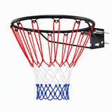 Everfit Basketball Hoop Ring 45cm Wall Mounted Steel Rim with Net and Twin Springs for Outdoor Practice Black