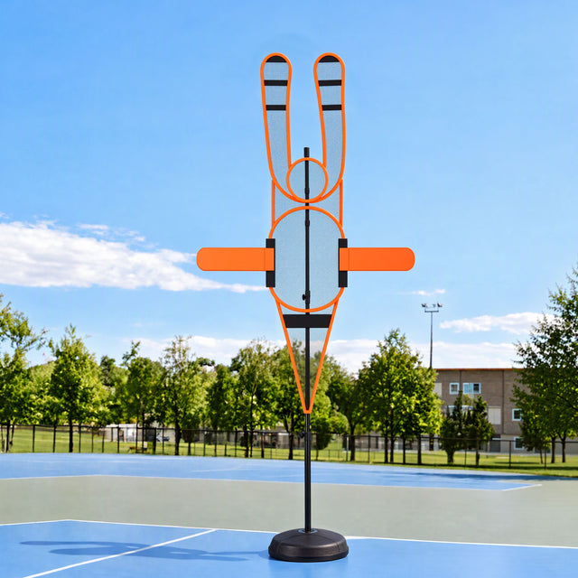 Basketball Defender Dummy 155-275cm Adjustable Shooting Passing Training Mannequin Black Orange.