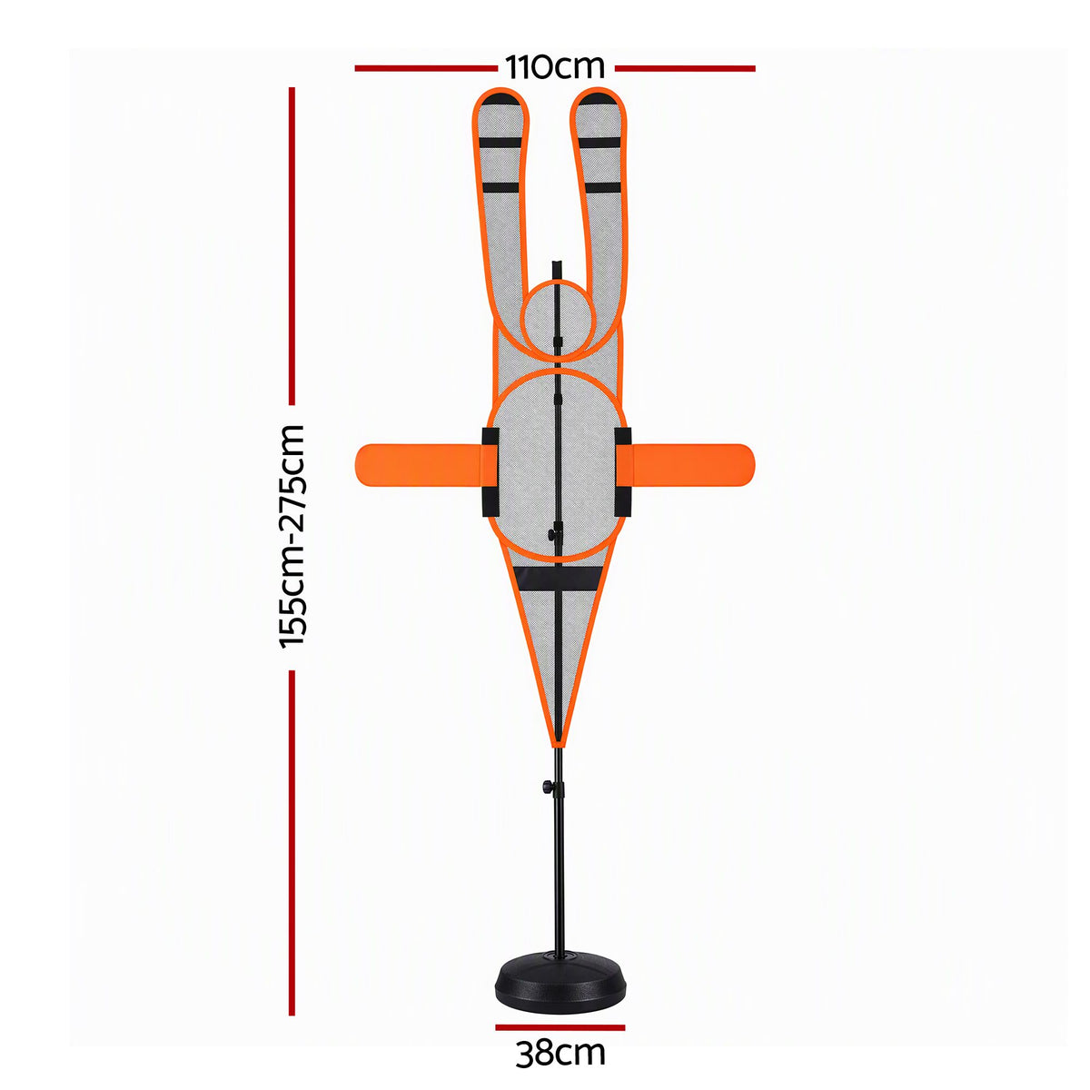 Basketball Defender Dummy 155-275cm Adjustable Shooting Passing Training Mannequin Black Orange.