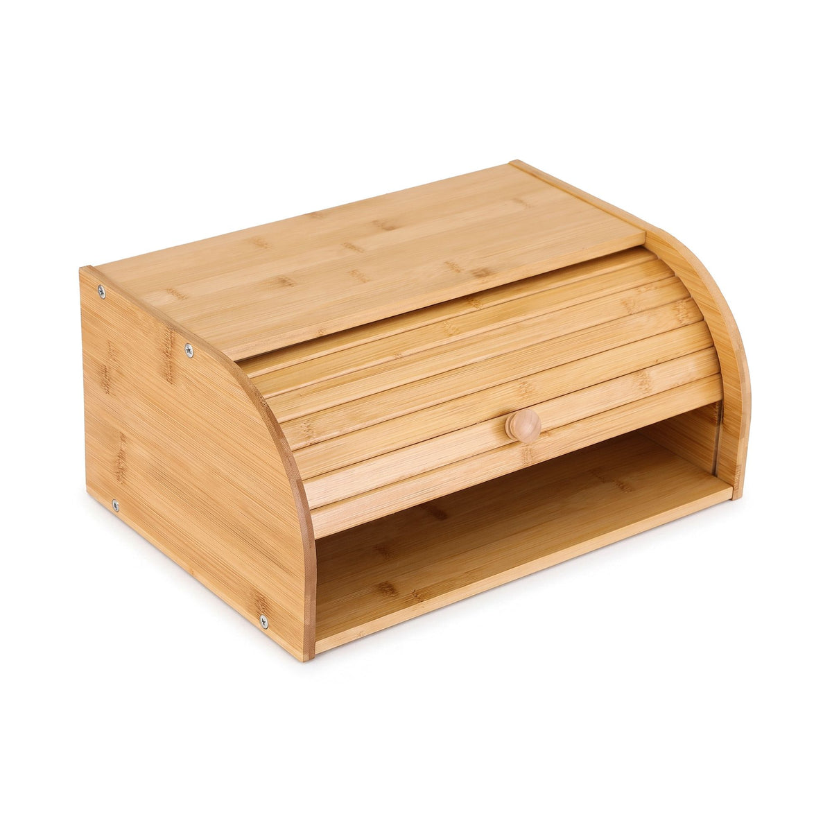 Artiss Bamboo Bread Box Bin Roll Top Kitchen Countertop Storage 45cm Natural