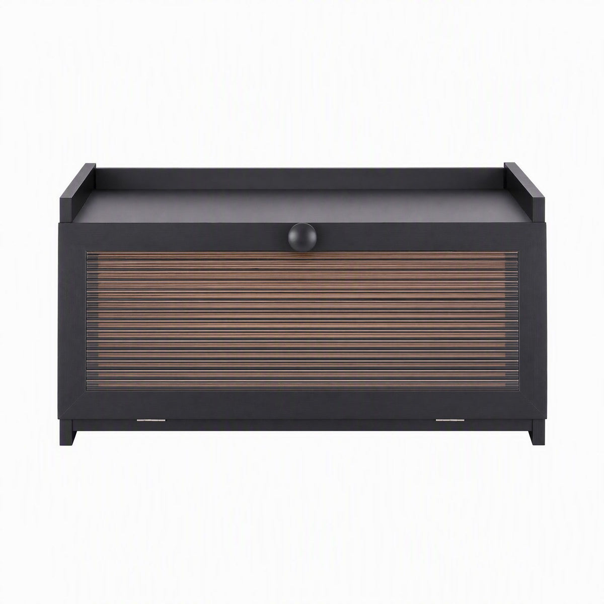 Artiss Bamboo Bread Box Kitchen Countertop Storage Clear Window Shelf 40cm Black