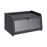 Artiss Bamboo Bread Box Kitchen Countertop Storage Clear Window Shelf 40cm Black