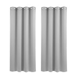 Artiss Blockout Curtains 2X 132x160cm Thermal Insulated Eyelet Drapes Grey