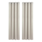 Artiss Blockout Curtains 2X 132x213cm Thermal Insulated Eyelet Drapes Beige