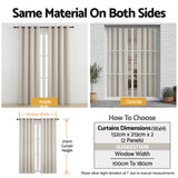 Artiss Blockout Curtains 2X 132x213cm Thermal Insulated Eyelet Drapes Beige