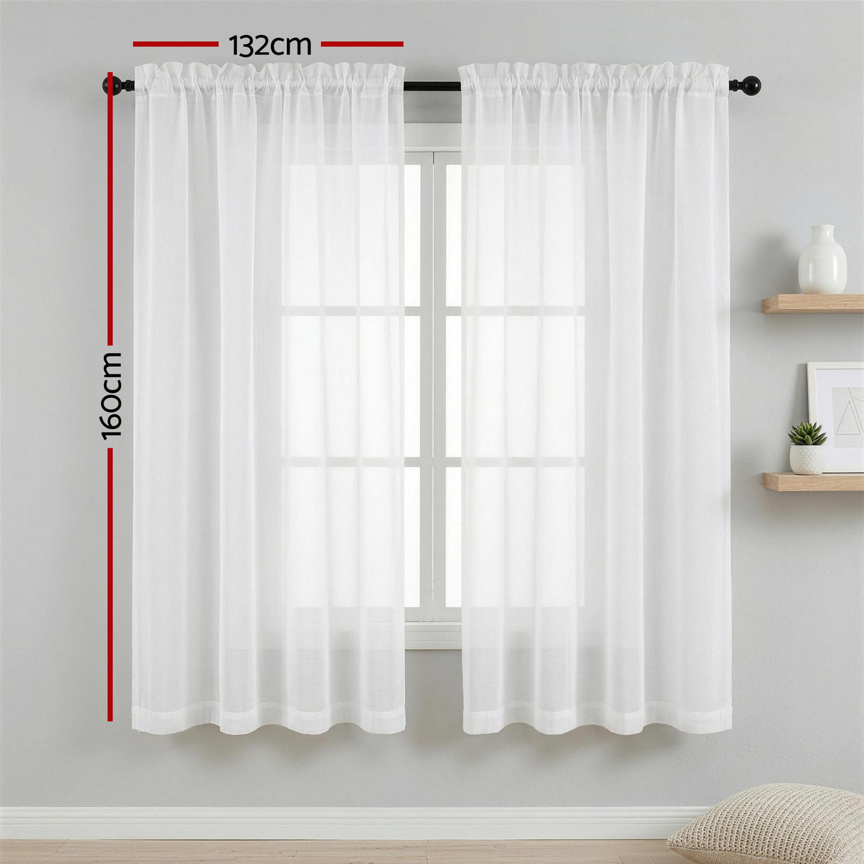 Artiss Blockout Curtains 2X 132x160cm Light Filtering Window Drapes Rod Pocket