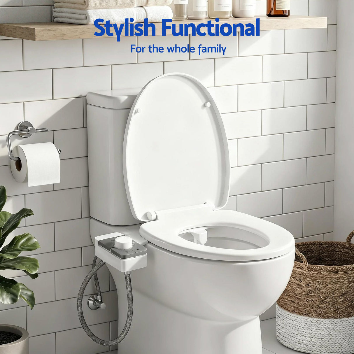 Cefito Non-Electric Ultra-Slim Bidet Attachment Detachable Bidet with Dual Nozzle Frontal & Rear Wash Adjustable Water Pressure Cold Water Toilet Bide