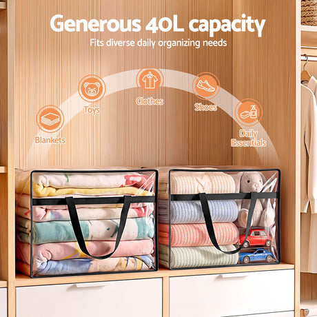 PVC doona moving organiser, 40L, 4pcs, folds flat.