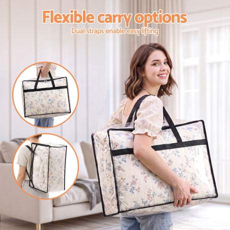 PVC doona moving organiser, 40L, 4pcs, folds flat.