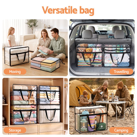 PVC doona moving organiser, 40L, 4pcs, folds flat.