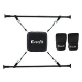 Everfit black adjustable doorway punching bag.
