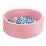 Pink ball pit, 90x30cm, with a non-slip base.