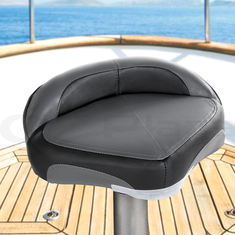 Seamanship Stand Up Lean Boat Seats Casting Fishing Seat Swivel 8cm Padding Grey.