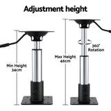 Seamanship Boat Seat Pedestal 34 - 46cm Adjustable Gas Lift 360 Degrees Swivel