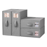 Artiss Bed Sheet Organisers Box Set 4Pcs Storage King Size Bedding Foldable Grey