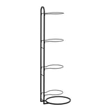 Everfit black 4-tier ball storage rack for a garage.