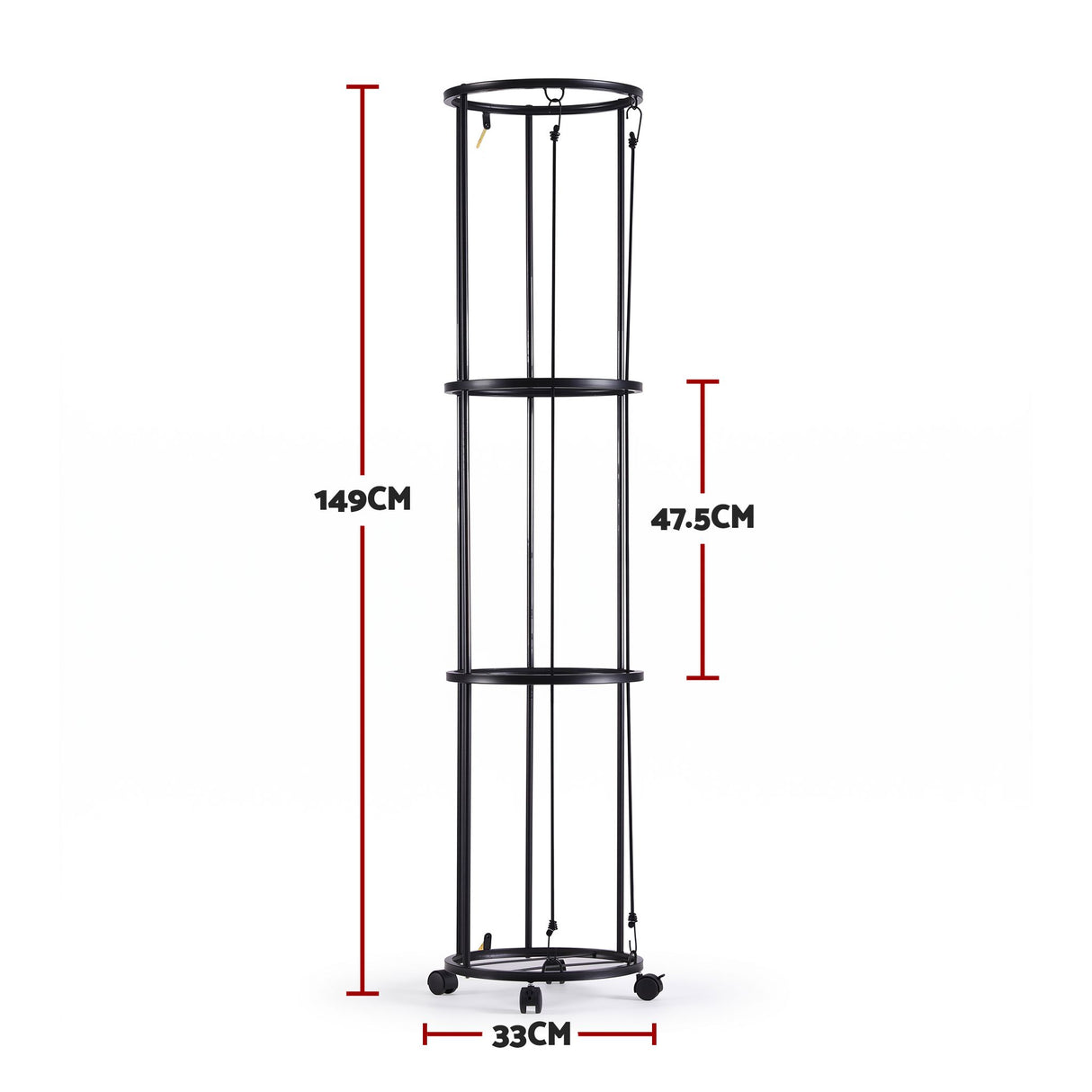Everfit Vertical Ball Storage Rack with Wheels Sports Equipment Organiser