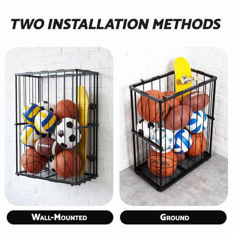 Wall mounted floor organiser, freestanding.