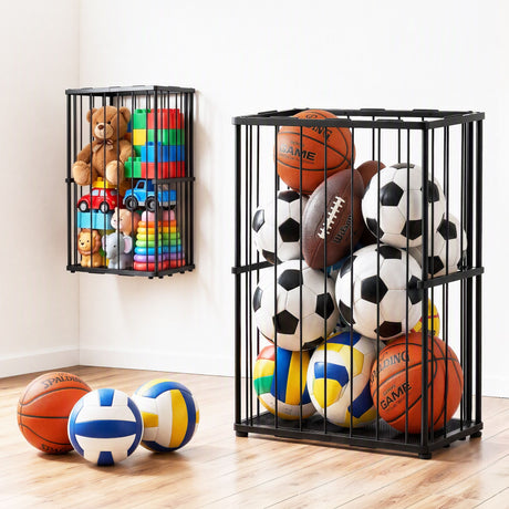 Wall mounted floor organiser, freestanding.