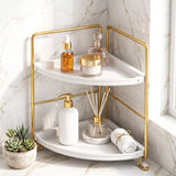 Artiss Bathroom Corner Shelf Countertop Organiser Vanity Storage Rack White Gold