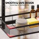 Artiss Over Door Bathroom Rack Hanging Organiser 4 Tier No Drill 91cm Black