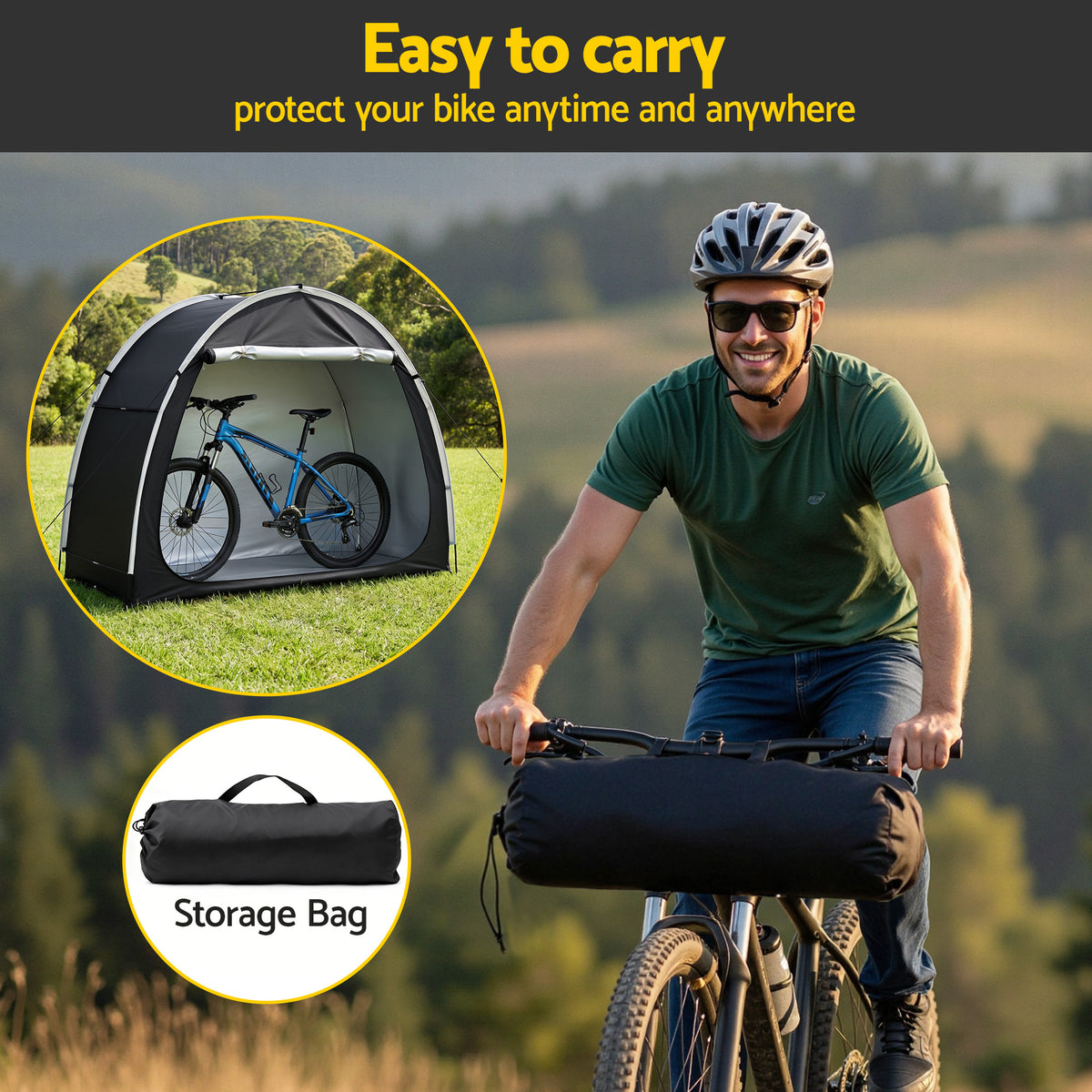Waterproof tent, water resistant, supplied with a carry bag, lightweight.