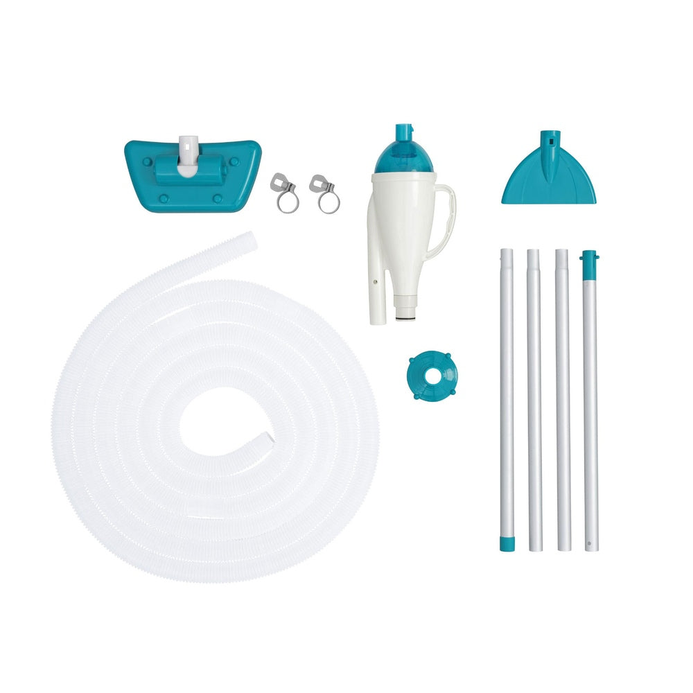 Bestway Pool Cleaner 2 Cleaning Heads Vacuum 6m Hose 1.9m Aluminium Pole