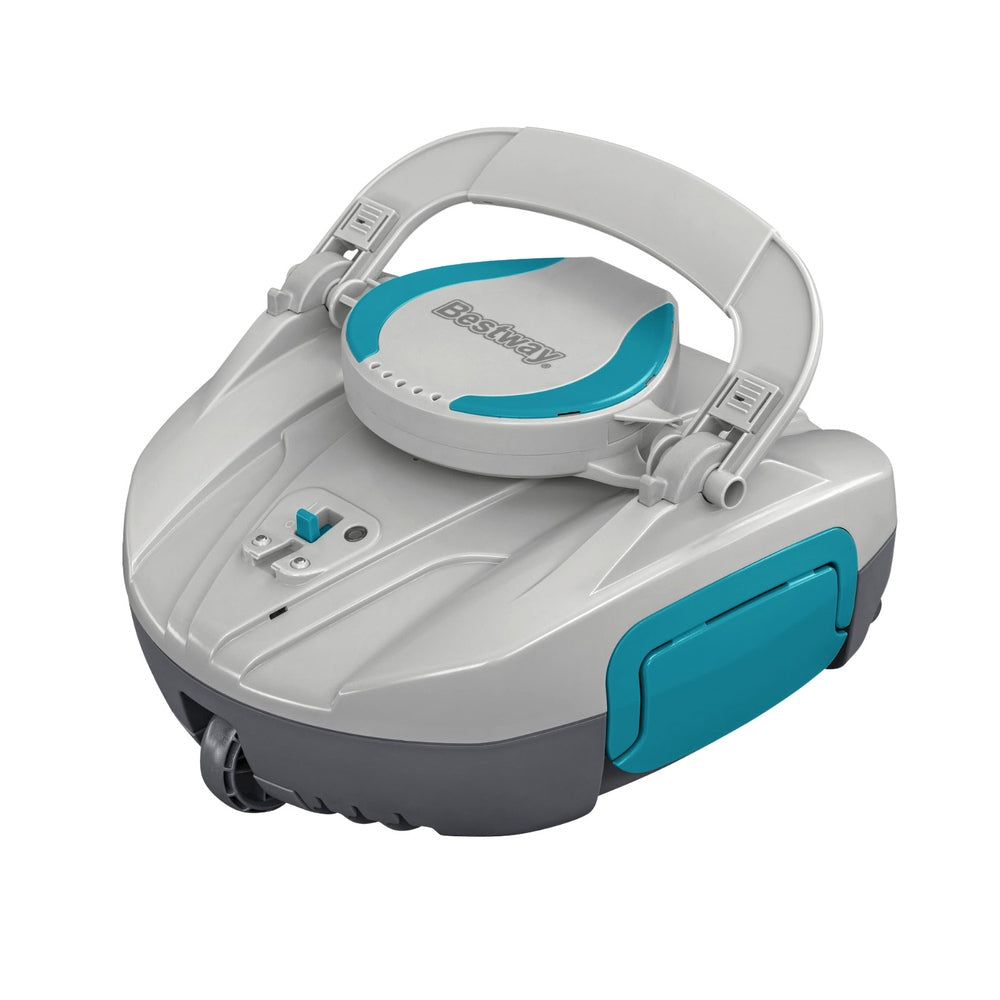 Cordless Bestway robotic pool cleaner designed to run along a pool floor.