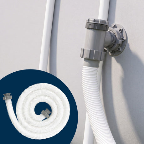 Grey 38 mm Bestway pool hose, 3 metres long, for a filter pump.