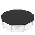 Blue round PVC pool cover sized for a 10ft above ground swimming pool.