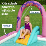 Bestway Inflatable Butterfly Kids Play Pool Park with Slide 180cm Pink