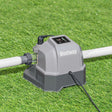 Bestway Hydrogenic saltwater chlorinator unit with hose fittings and a control dial.