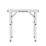 Folding camping table, with a carry handle.