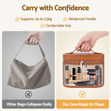 Embellir Makeup Case for Women Travel PU Cosmetic Organizer Brown