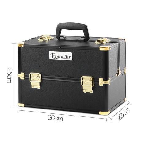 Embellir black portable cosmetic, lightweight.