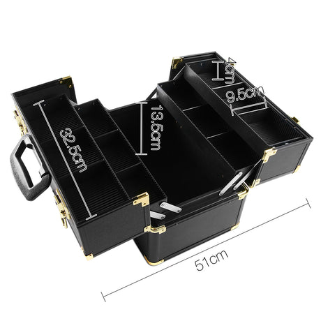 Embellir black portable cosmetic, lightweight.