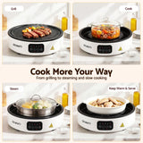 Devanti Ceramic Cooktop Electric Hot Plate Countertop Grill Cooker White