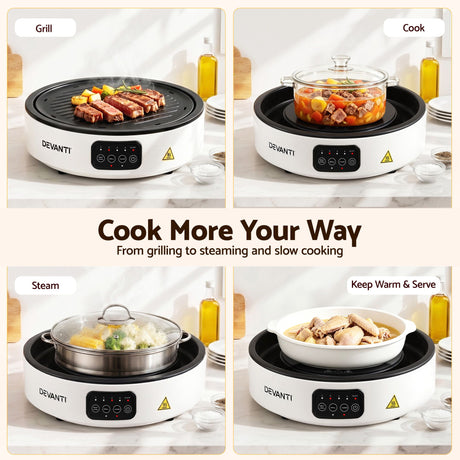 Devanti Ceramic Cooktop Electric Hot Plate Countertop Grill Cooker White - Shoppers Spot Appliances > Kitchen Appliances > Cooktops & Stoves - Alternate view 8