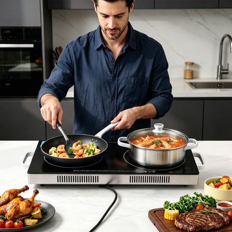 Devanti Portable Ceramic Cooktop Dual Burner Electric Hot Plate 2800W Black - Shoppers Spot Appliances > Kitchen Appliances > Cooktops & Stoves - Alternate view 9