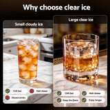 Artiss 5cm Clear Ice Mold Whiskey Large Square Ice Cube Tray