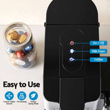 Devanti Capsule Coffee Pod Machine with Milk Frother, Black.