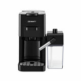 Devanti Capsule Coffee Pod Machine with Milk Frother, Black.