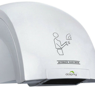 White touchless hand dryer, 1800W, wall mounted.