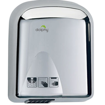 Dolphy Tranquil Touchless Automatic Wall Mount Hand Dryer 1650W Stainless Steel - Silver