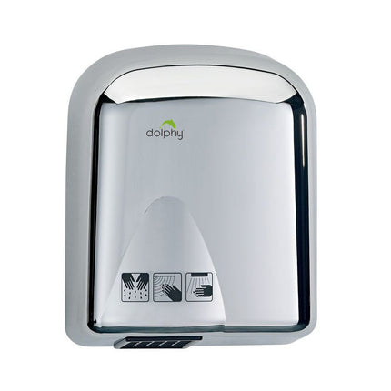 Dolphy Tranquil Touchless Automatic Wall Mount Hand Dryer 1650W Stainless Steel - Silver