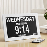 White clocks, operated by remote control.