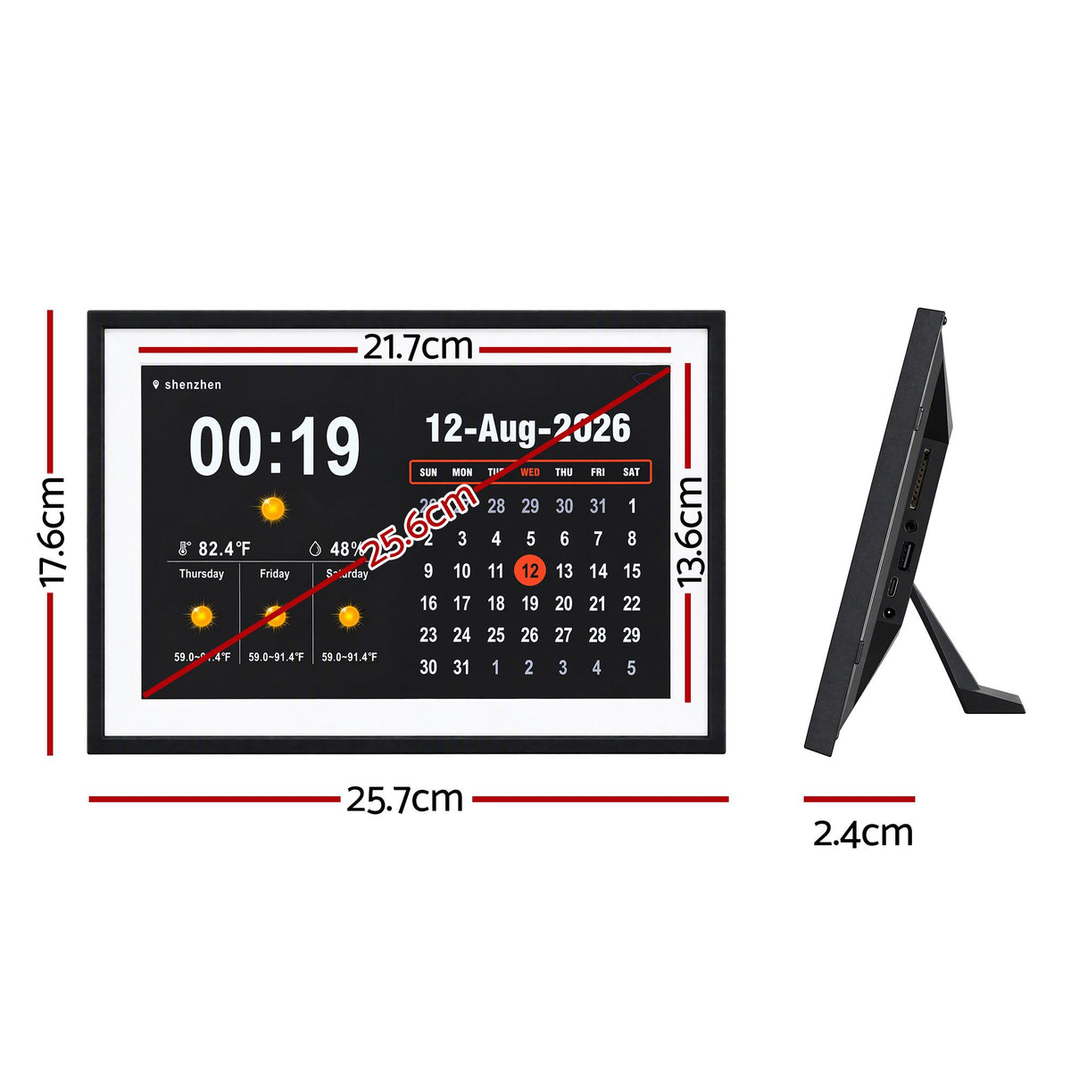 Artiss 10" Smart Digital Clock Calendar HD IPS Touchscreen Weather Photo Frame